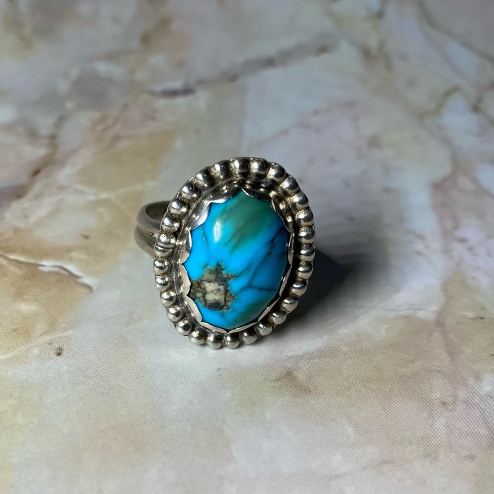 SOLD!! Turquoises stone wrapped in 925